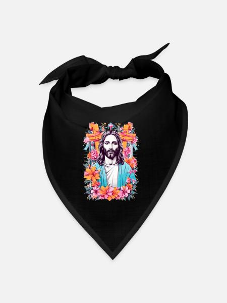Jesus Christus - Bandana Dreieckstuch - Schwarz