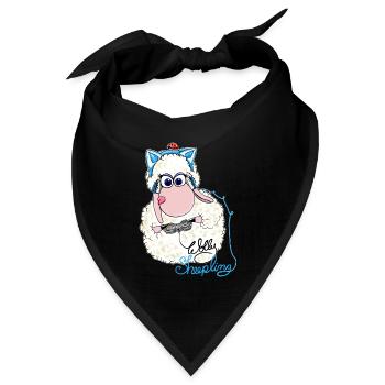 Wolly Sheepling zockt - Bandana Dreieckstuch - Schwarz - Vorne