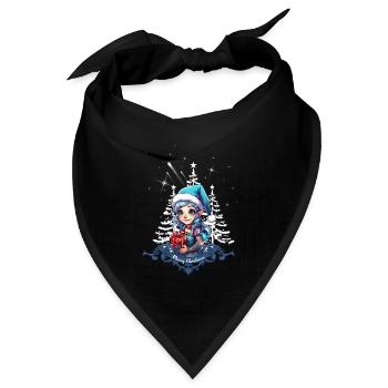 Fröhlicher Elf - Bandana Dreieckstuch - Schwarz - Vorne
