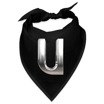 Chrome ,, U " Metallic - Bandana Dreieckstuch - Schwarz - Vorne