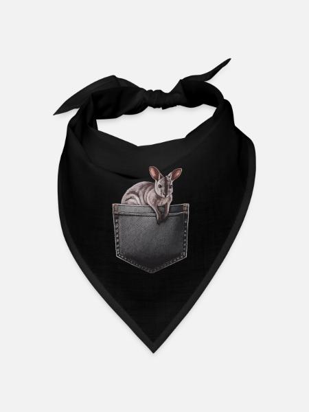 Wallaby - Bandana Dreieckstuch - Schwarz