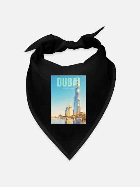 Dubai Skyline – Wüstenmetropole - Bandana Dreieckstuch - Schwarz