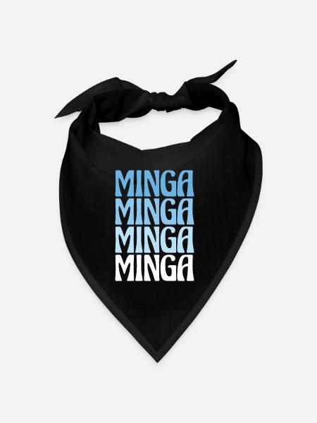 Minga München Dialekt Geschenk - Bandana Dreieckstuch - Schwarz