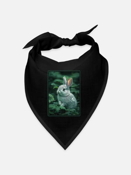 Hasen Hase - Bandana Dreieckstuch - Schwarz