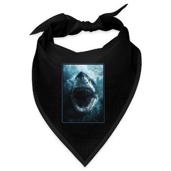 Weißer Haie Weißer Hai - Bandana Dreieckstuch - Schwarz - Vorne