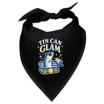 Tin Can Glam Sardinen mit Sonnenbrille - Bandana Dreieckstuch - Schwarz - Vorne