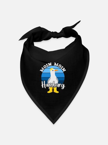 Moin Moin Hamburg - Bandana Dreieckstuch - Schwarz
