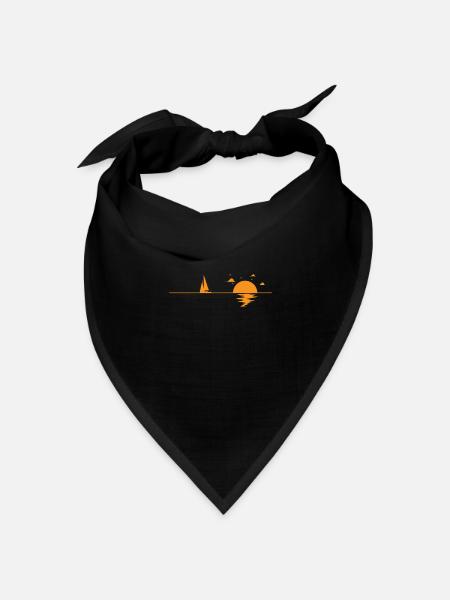 Segeln im Meer bei Sonnenuntergang - Bandana Dreieckstuch - Schwarz