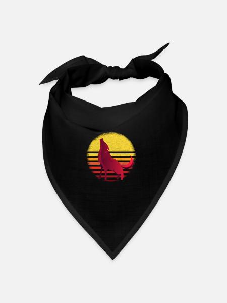 Wolf Wölfe Heulen - Bandana Dreieckstuch - Schwarz