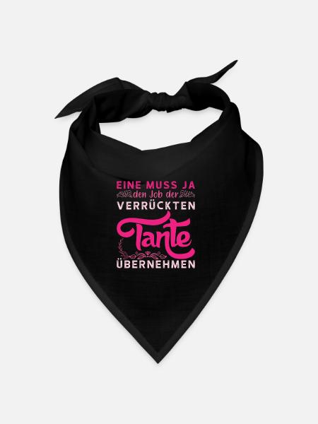 Tante Patentante Taufpatin Patenkind Geschenkidee - Bandana Dreieckstuch - Schwarz