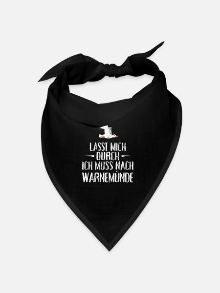 Lasst mich durch ich muss nach Warnemünde Möwe - Bandana Dreieckstuch - Schwarz