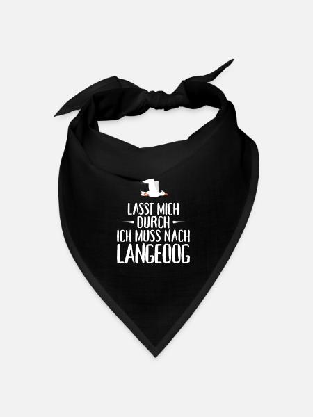 Lasst mich durch ich muss nach Langeoog Möwe - Bandana Dreieckstuch - Schwarz