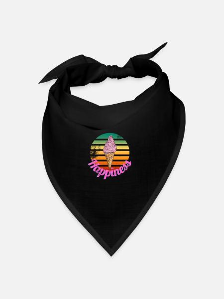 Ice Creme Happiness Sommer Grafik - Bandana Dreieckstuch - Schwarz