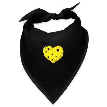 Stück Käse in Herzform - Bandana Dreieckstuch - Schwarz - Vorne