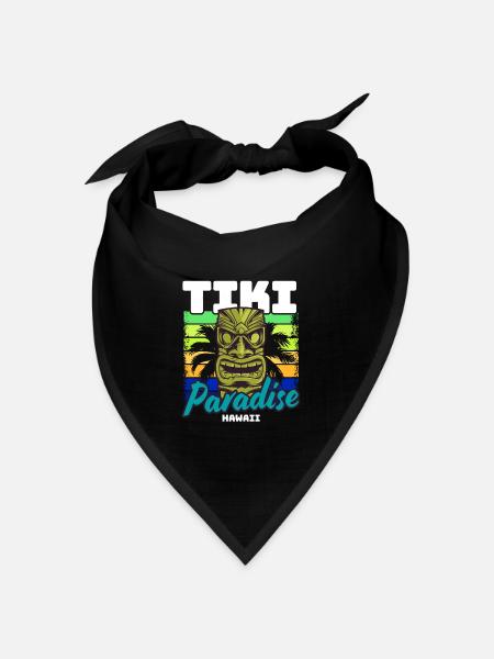 Tiki Paradise Tiki Bar Hawaii Sommer - Bandana Dreieckstuch - Schwarz