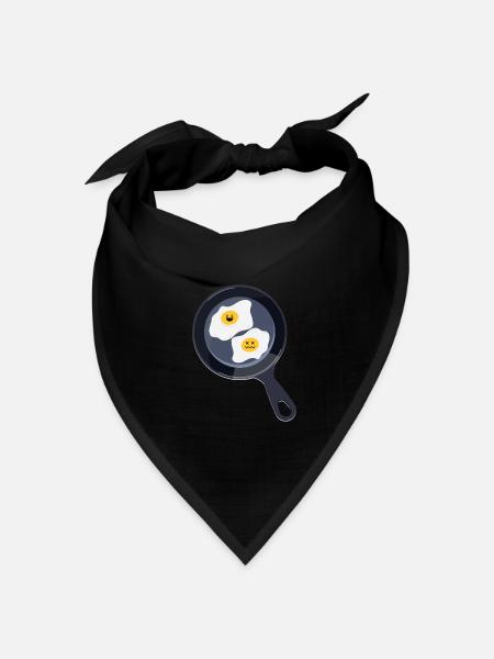Spiegeleier - Bandana Dreieckstuch - Schwarz
