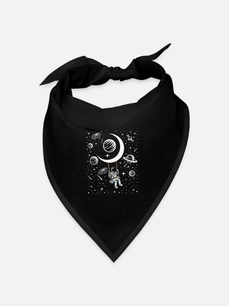 Astronauten Schaukel Geschenk - Bandana Dreieckstuch - Schwarz