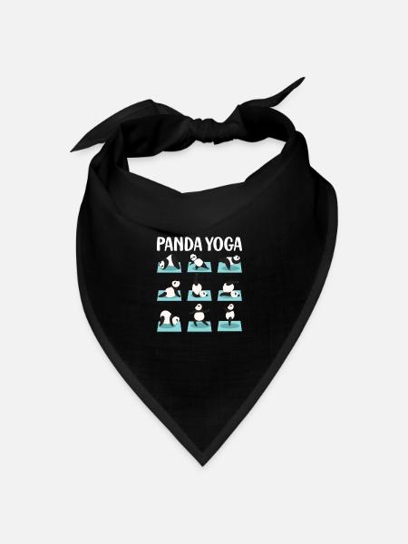 Yoga Zitat Panda Yoga - Bandana Dreieckstuch - Schwarz