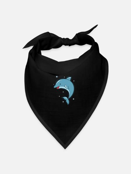 lustiger Delfin im Meer Meeressäuger - Bandana Dreieckstuch - Schwarz