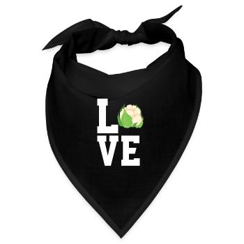Blumenkohl Liebhaber - Bandana Dreieckstuch - Schwarz - Vorne