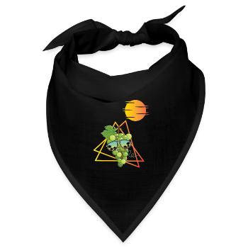 80er Grüne Trauben - Bandana Dreieckstuch - Schwarz - Vorne