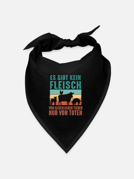 Vegetarier Veganer Tierschutz Tierrecht Veggie - Bandana Dreieckstuch - Schwarz