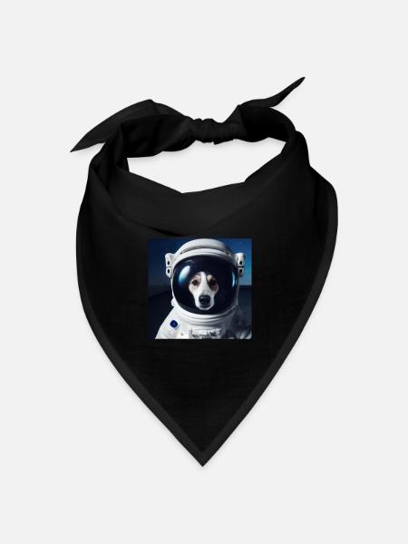 Hund im Weltraum - Bandana Dreieckstuch - Schwarz