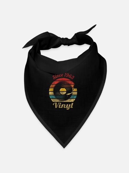 Since 1963 Vinyl Retro Vintage Music - Bandana Dreieckstuch - Schwarz