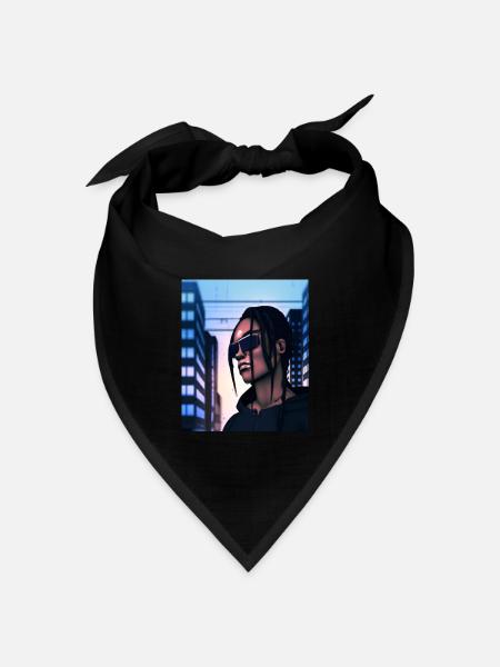 Gamer Cibercity - Bandana Dreieckstuch - Schwarz