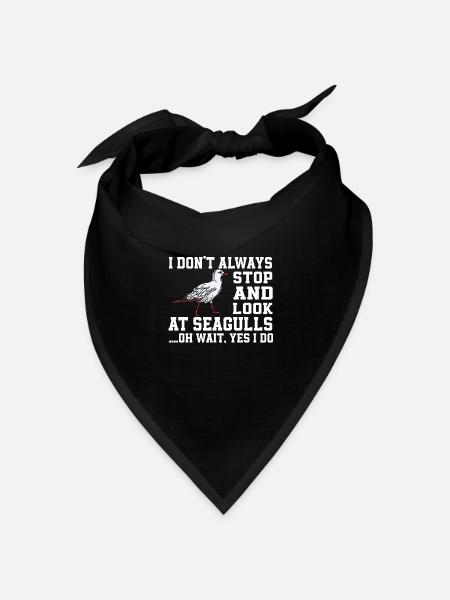 Lustiger Möwe Spruch - Bandana Dreieckstuch - Schwarz