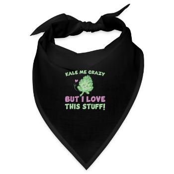 Lustiges Grünkohl Wortspiel - Bandana Dreieckstuch - Schwarz - Vorne
