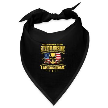 Toller Aufzugsmonteur Spruch - Bandana Dreieckstuch - Schwarz - Vorne