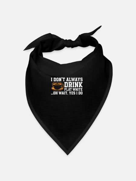 Lustiges Flat White Kaffeeliebhaber Design - Bandana Dreieckstuch - Schwarz