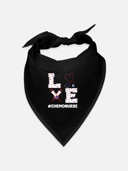 Chemo Krankenschwester Valentinstagsgeschenk - Bandana Dreieckstuch - Schwarz