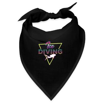 Retro 80er Jahre Eistauchen Outfit - Bandana Dreieckstuch - Schwarz - Vorne