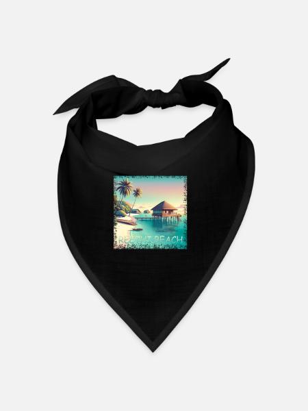Malediven Reethi Beach – Grunge Urlaubsparadies - Bandana Dreieckstuch - Schwarz