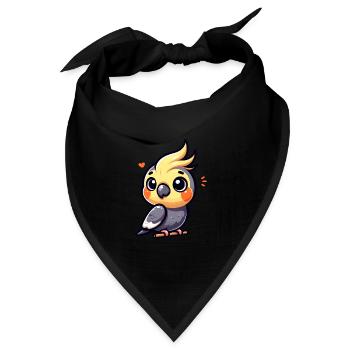 Cute Cokatiel Lover Design - Bandana Dreieckstuch - Schwarz - Vorne