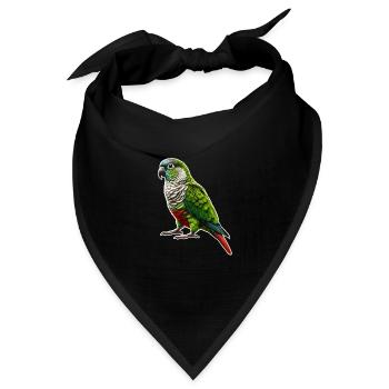 Grünwangen-Conure-Zeichnung Conure-Papagei - Bandana Dreieckstuch - Schwarz - Vorne
