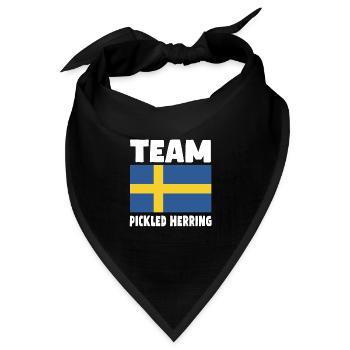 Eingelegter Hering Schwedische Fahne - Bandana Dreieckstuch - Schwarz - Vorne