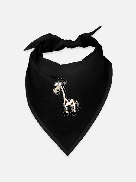 Lustige Giraffe Gezeichnete Giraffe - Bandana Dreieckstuch - Schwarz