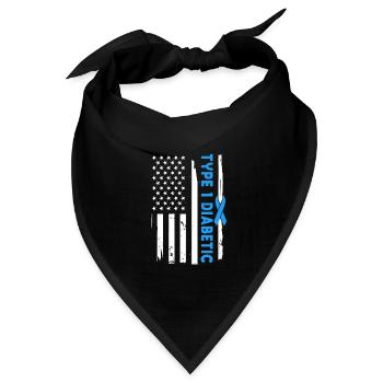 Amerikanischer Typ-1 Diabetiker - Bandana Dreieckstuch - Schwarz - Vorne