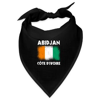 Abidjan Elfenbeinküste - Bandana Dreieckstuch - Schwarz - Vorne