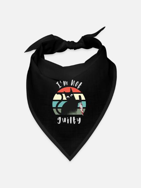 Ich bin unschuldig, Katze mit Messer - Bandana Dreieckstuch - Schwarz