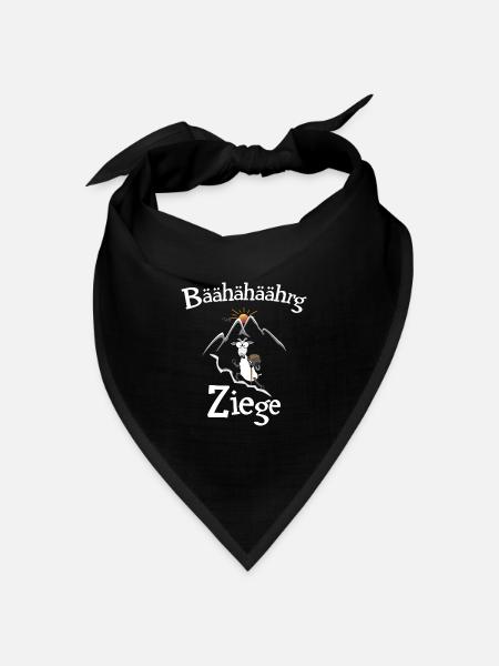 Berg - Ziege lustig geschrieben - Bandana Dreieckstuch - Schwarz
