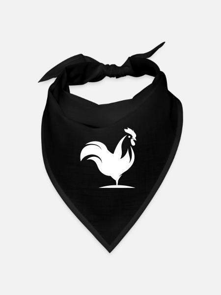 Hahn Tier silhouette - Bandana Dreieckstuch - Schwarz