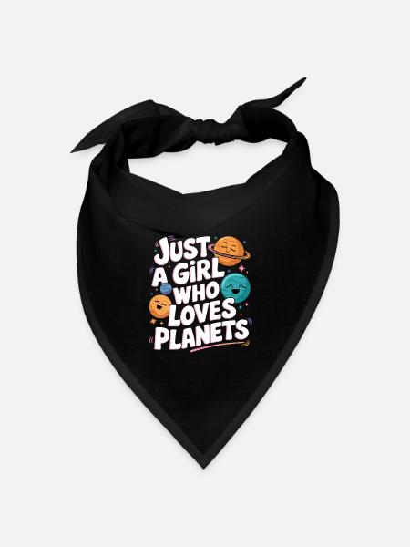 Planet Sonnensystem Astronomie Weltraum - Bandana Dreieckstuch - Schwarz