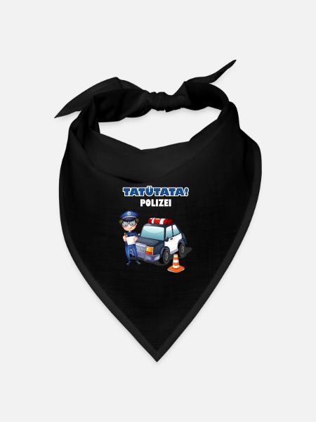 Tatü Tata Polizei Geburtstag Kind Kindergeburtstag - Bandana Dreieckstuch - Schwarz