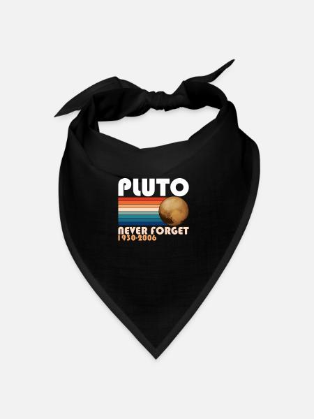 Pluto Never Forget Shirt 1930 - 2006 Planeten - Bandana Dreieckstuch - Schwarz
