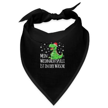 Mein Weihnachtspulli ist in der Wäsche Shirt Ugly - Bandana Dreieckstuch - Schwarz - Vorne