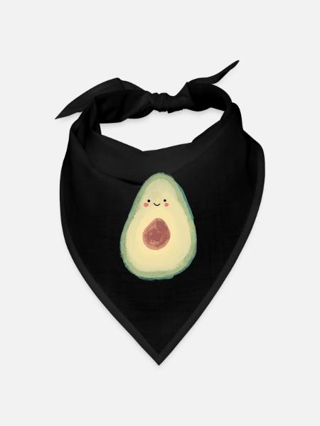 Süsse Avocado für Kinder | Babys | Erwachsene - Bandana Dreieckstuch - Schwarz